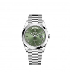 Rolex Day-Date 40 Platinum Esfera verde oliva Bisel liso réplica de reloj Rolex Day-Date 40 Platinum Esfera verde oliva Bisel liso réplica de reloj