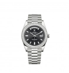 Rolex Day-Date 40 en oro blanco de 18 quilates con esfera engastada con diamantes negros réplica de reloj Rolex Day-Date 40 en oro blanco de 18 quilates con esfera engastada con diamantes negros réplica de reloj