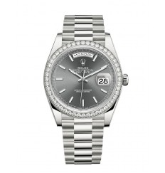 Rolex Day-Date 40 oro blanco de 18 quilates M228349RBR-0041 réplica de reloj