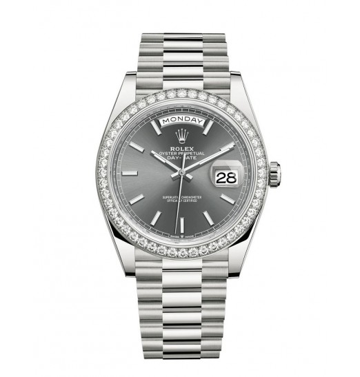 Rolex Day-Date 40 oro blanco de 18 quilates M228349RBR-0041 réplica de reloj