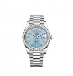 Rolex Day-Date 40 esfera azul platino con motivo diagonal bisel engastado con diamantes réplica de reloj Rolex Day-Date 40 esfera azul platino con motivo diagonal bisel engastado con diamantes réplica de reloj