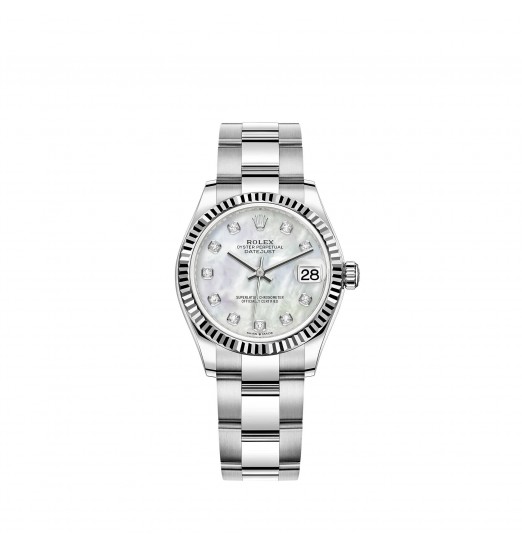 Rolex Datejust 31 White Rolesor esfera de nacar con diamantes engastanos réplica de reloj