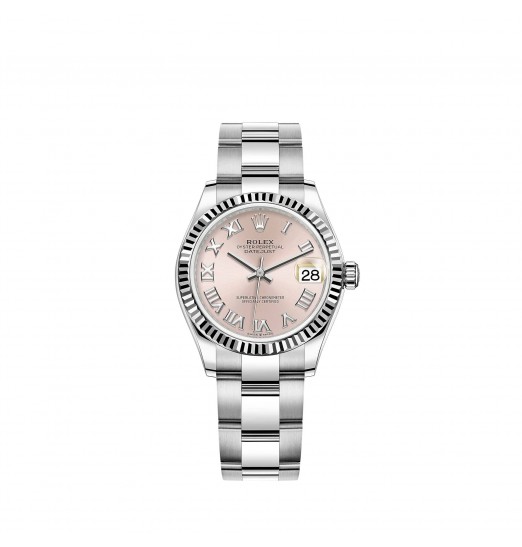 Rolex Datejust 31 White Rolesor esfera rosa pulsera Oyster réplica de reloj