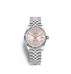 Rolex Datejust 31 White Rolesor esfera rosa pulsera Jubilee réplica de reloj