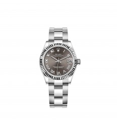 Rolex Datejust 31 White Rolesor esfera gris oscuro brazalete Oyster réplica de reloj