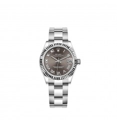 Rolex Datejust 31 White Rolesor esfera gris oscuro brazalete Oyster réplica de reloj