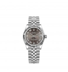 Rolex Datejust 31 White Rolesor esfera gris oscuro pulsera Jubilee réplica de reloj