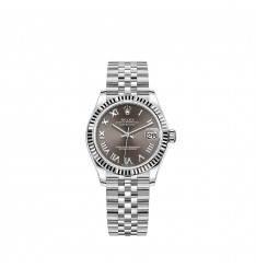 Rolex Datejust 31 White Rolesor esfera gris oscuro pulsera Jubilee réplica de reloj