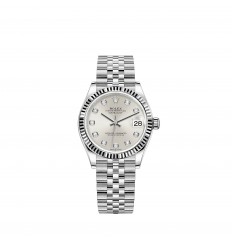Rolex Datejust 31 White Rolesor pulsera Jubilee con esfera engastada de diamantes réplica de reloj