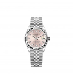 Rolex Datejust 31 White Rolesor esfera rosa pulsera Jubilee réplica de reloj