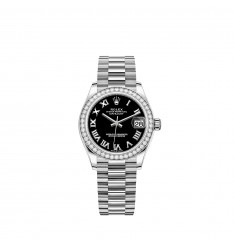 Rolex Datejust 31 pulsera President de oro blanco con esfera negra réplica de reloj Rolex Datejust 31 pulsera President de oro blanco con esfera negra réplica de reloj
