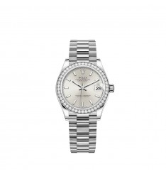 Rolex Datejust 31 pulsera President con esfera de oro blanco y plata réplica de reloj Rolex Datejust 31 pulsera President con esfera de oro blanco y plata réplica de reloj