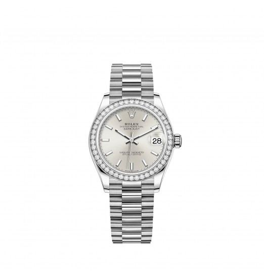 Rolex Datejust 31 pulsera President con esfera de oro blanco y plata réplica de reloj Rolex Datejust 31 pulsera President con esfera de oro blanco y plata réplica de reloj