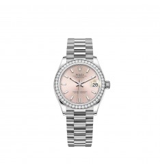 Rolex Datejust 31 pulsera President de oro blanco con esfera rosa réplica de reloj Rolex Datejust 31 pulsera President de oro blanco con esfera rosa réplica de reloj