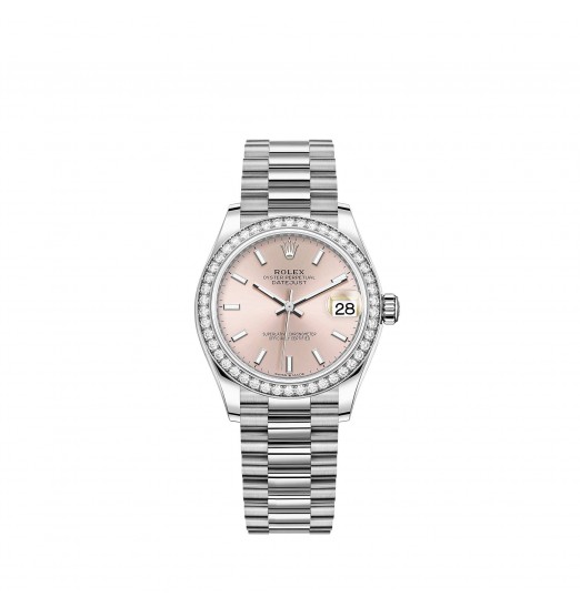 Rolex Datejust 31 pulsera President de oro blanco con esfera rosa réplica de reloj Rolex Datejust 31 pulsera President de oro blanco con esfera rosa réplica de reloj