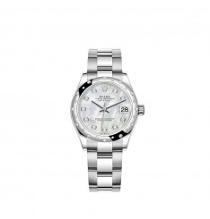Rolex Datejust 31 White Rolesor esfera de nacar pulsera Oyster réplica de reloj