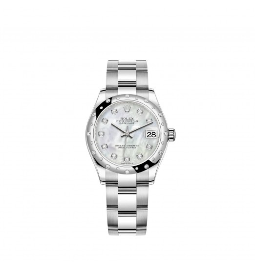 Rolex Datejust 31 White Rolesor esfera de nacar pulsera Oyster réplica de reloj