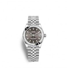 Rolex Datejust 31 White Rolesor esfera gris oscuro pulsera Jubilee réplica de reloj