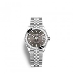 Rolex Datejust 31 White Rolesor esfera gris oscuro pulsera Jubilee réplica de reloj