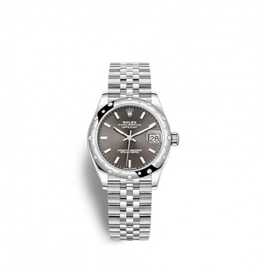 Rolex Datejust 31 White Rolesor esfera gris oscuro pulsera Jubilee réplica de reloj