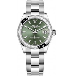 Rolex Datejust 31 White Rolesor verde menta esfera pulsera Oyster réplica de reloj