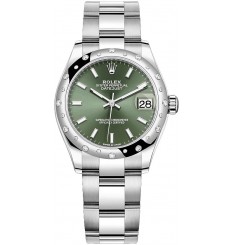 Rolex Datejust 31 White Rolesor verde menta esfera pulsera Oyster réplica de reloj