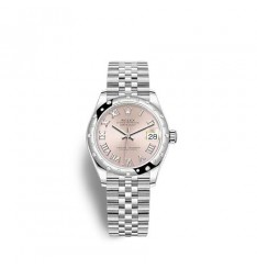 Rolex Datejust 31 White Rolesor esfera rosa pulsera Jubilee réplica de reloj