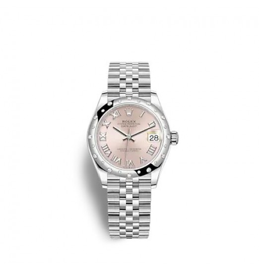 Rolex Datejust 31 White Rolesor esfera rosa pulsera Jubilee réplica de reloj