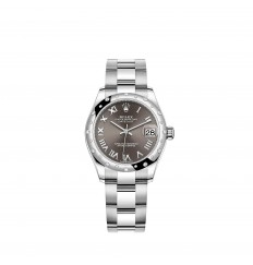 Rolex Datejust 31 White Rolesor esfera gris oscuro brazalete Oyster réplica de reloj