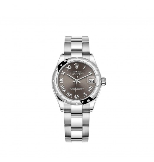 Rolex Datejust 31 White Rolesor esfera gris oscuro brazalete Oyster réplica de reloj