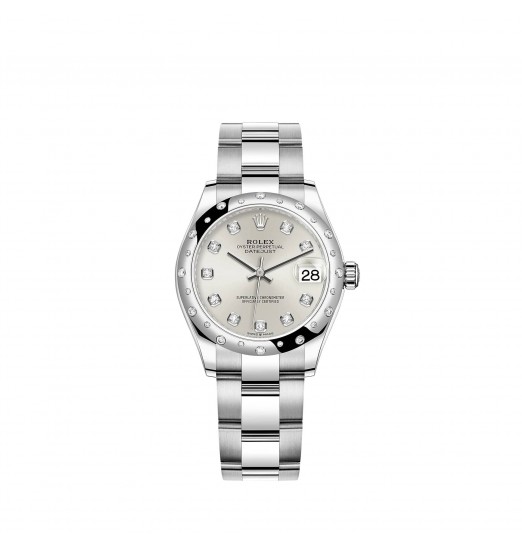 Rolex Datejust 31 White Rolesor esfera plateada pulsera Oyster réplica de reloj