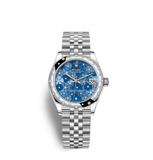 Rolex Datejust 31 Oystersteel y oro blanco M278344RBR-0038 réplica de reloj