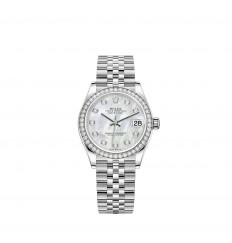 Rolex Datejust 31 White Rolesor esfera de nacar blanco pulsera Jubilee réplica de reloj