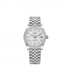 Rolex Datejust 31 White Rolesor esfera de nacar blanco pulsera Jubilee réplica de reloj