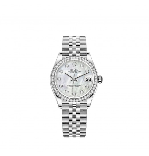 Rolex Datejust 31 White Rolesor esfera de nacar blanco pulsera Jubilee réplica de reloj