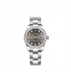 Rolex Datejust 31 White Rolesor esfera gris oscuro brazalete Oyster réplica de reloj