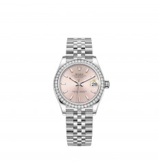 Rolex Datejust 31 White Rolesor esfera rosa pulsera Jubilee réplica de reloj