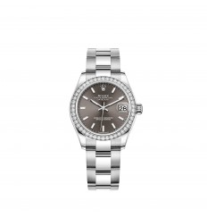 Rolex Datejust 31 White Rolesor esfera gris oscuro brazalete Oyster réplica de reloj