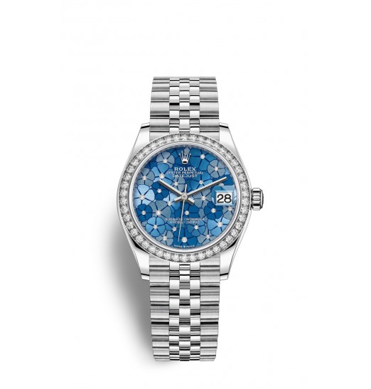 Rolex Datejust 31 Oystersteel y oro blanco M278384RBR-0040 réplica de reloj