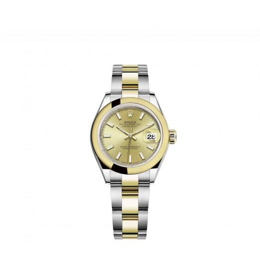 Rolex Lady-Datejust Yellow Rolesor esfera color champan pulsera Oyster réplica de reloj