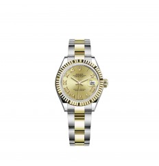 Rolex Lady-Datejust Yellow Rolesor esfera color champan pulsera Oyster réplica de reloj