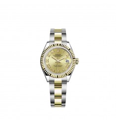 Rolex Lady-Datejust Yellow Rolesor esfera color champan pulsera Oyster réplica de reloj Rolex Lady-Datejust Yellow Rolesor esfera color champan pulsera Oyster réplica de reloj