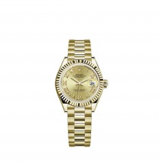 Rolex Lady-Datejust pulsera President con esfera en oro amarillo de 18 quilates y color champan réplica de reloj