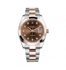 Rolex Datejust 41mm Acero De Diamante De Diamante De Acero Y 18K Oro Rosa 126301CHDO Réplica Reloj