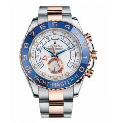 Rolex Yacht-Master II Esfera Blanca Azul Bisel 116681 Réplica Reloj