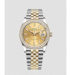 Rolex Datejust 36 Amarillo Rolesor Oro Amarillo 126283RBR Réplica Reloj
