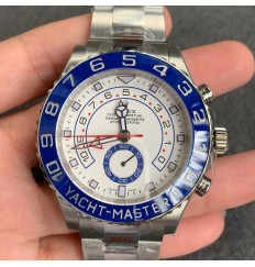 Rolex Yacht Master II 2017 Esfera Blanca Azul Bisel 116680 Réplica Reloj