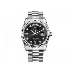 Rolex Day-Date Esfera Negra 18K Oro Blanco 118239BKDP Réplica Reloj