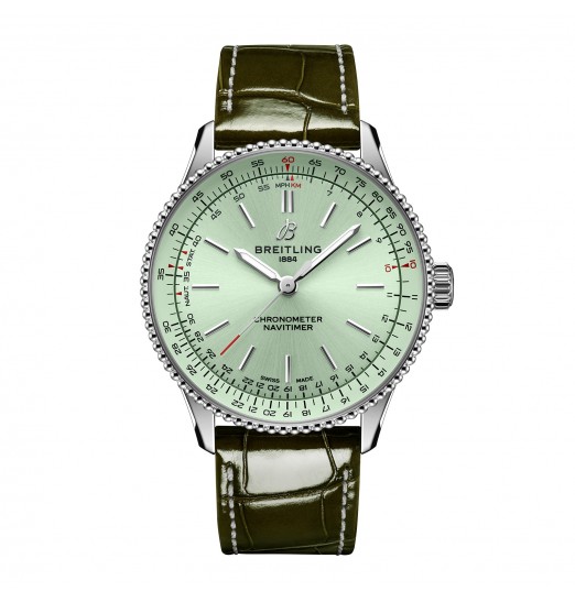 Breitling Navitimer 36 mm para mujer Cocodrilo verde A17327361L1P1