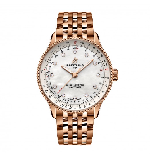 Breitling Navitimer 36 mm para mujer Madreperla blanca Oro rojo de 18 k R17327211A1R1 Breitling Navitimer 36 mm para mujer Madreperla blanca Oro rojo de 18 k R17327211A1R1